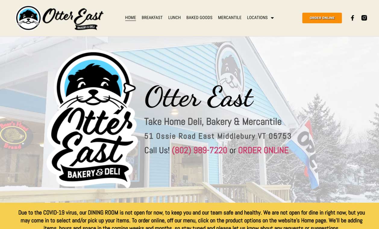 Otter EastBakery & Deli - Mellygurl Website Portfolio